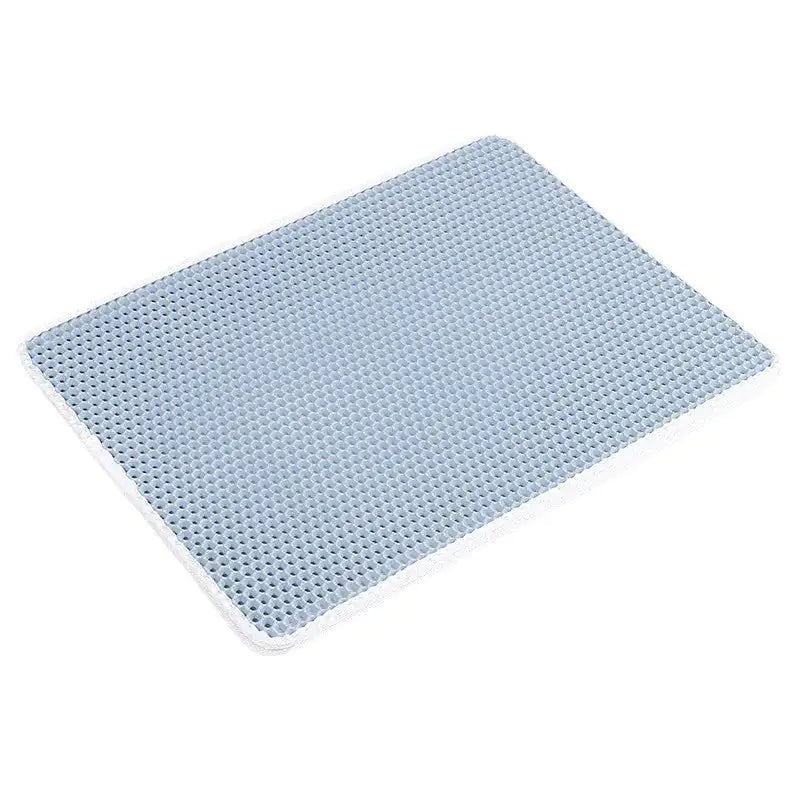 Light blue textured mat on a white background