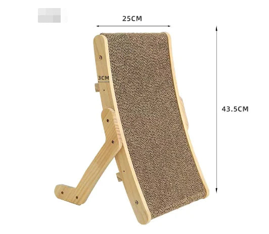Cat scratcher with dimensions on a white background