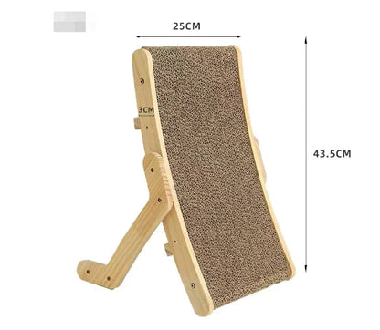Cat scratcher with dimensions on a white background