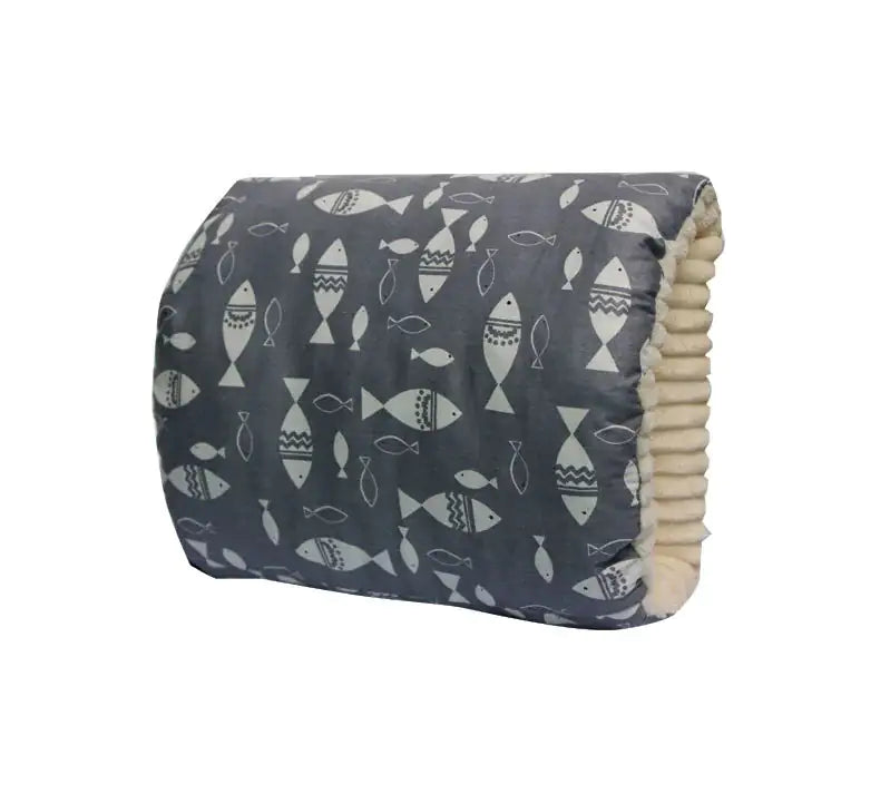 Fabric roll with fish pattern on a white background