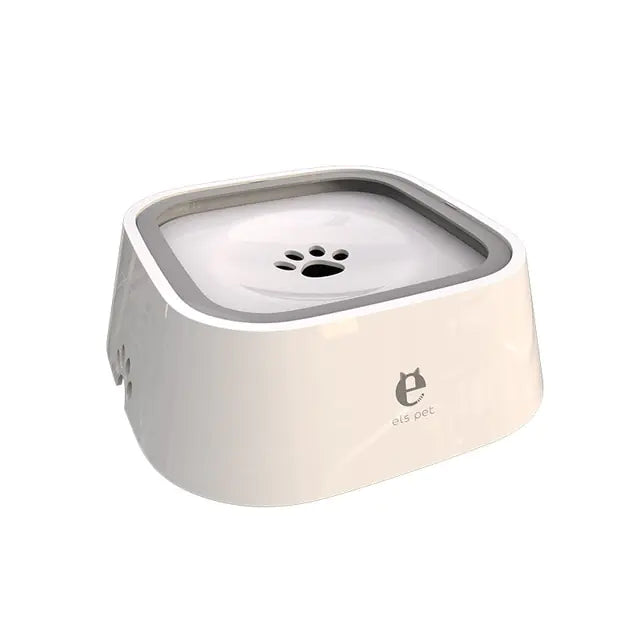 Pet water fountain with paw design on a white background