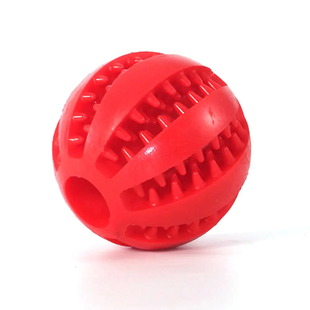 Red textured ball on a white background