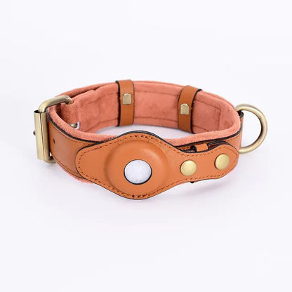 Dog collar with leather design on a white background